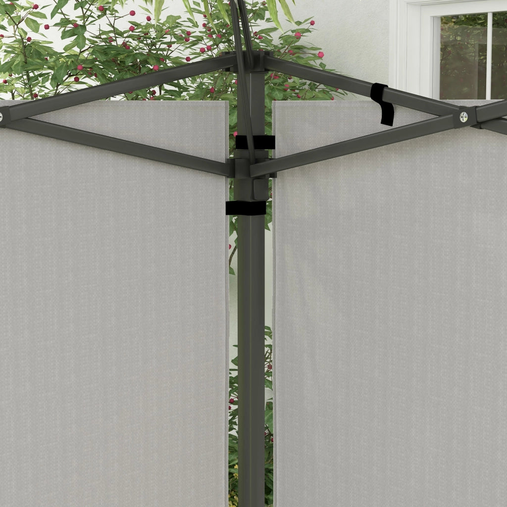 Set 2 Pareti Laterali per Gazebo con Finestre ¨C Xylo ¨C PE Bianco 293x193 cm