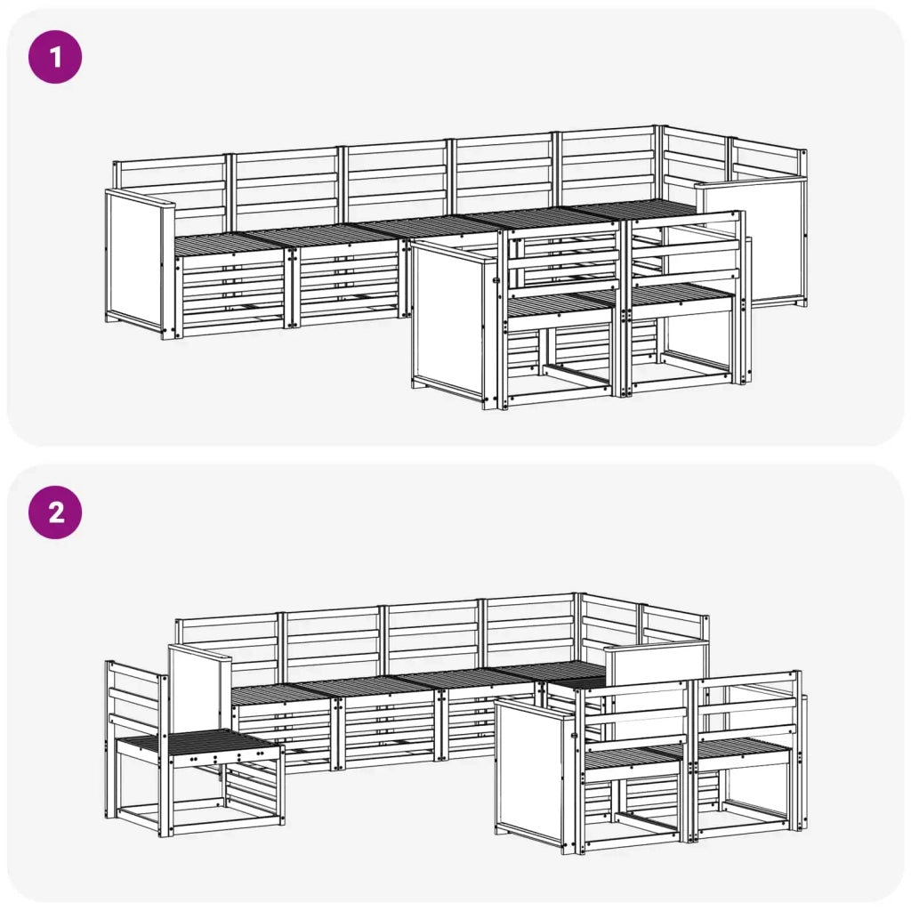 Set divani Legno di Acacia Massello 3384505