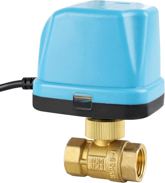 Vitello a motore DN15 1/2 pollici 230 V - Rubinetto a sfera elettrico - Ottone - Blu