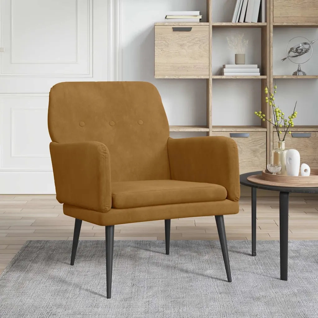 Poltrona Marrone 62x79x79 cm Velluto 351411