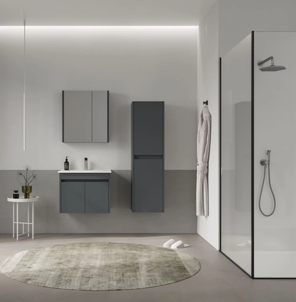 Mobile da bagno "Side 40" - 40 x 27 x 138 cm - Antracite opaco