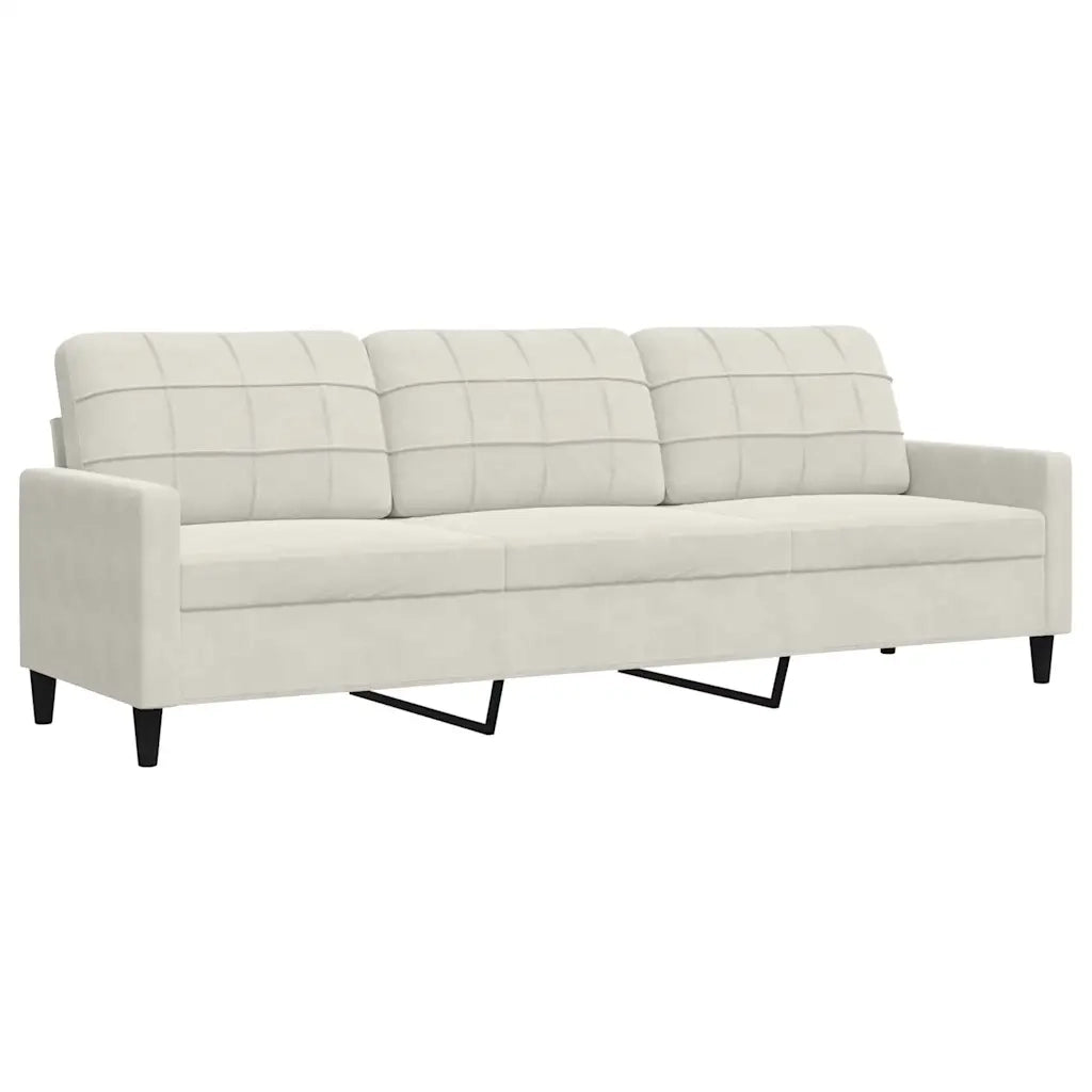 Set di Divani 4 pz con Cuscini e Rinforzi Crema in Velluto 3278469