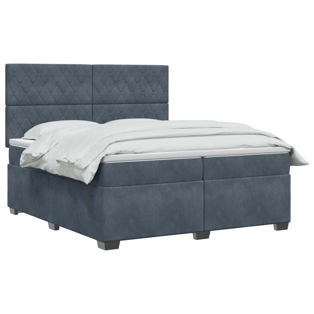 Letto box spring con materasso Grigio Scuro 200 x 200 cm 3453705