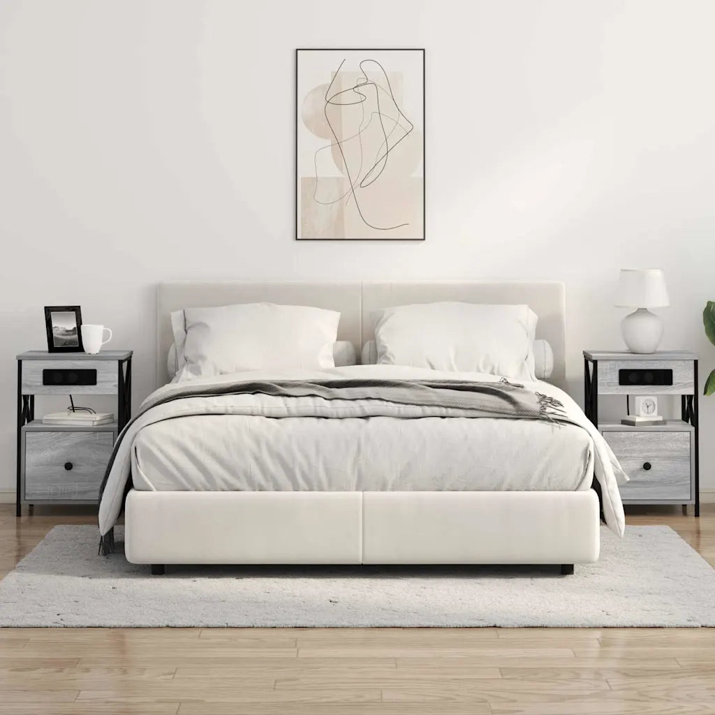 Set di 2 Comodini | Armadio da Notte | Mobiletto da notte Grigio Sonoma 40 x 31 x 60 cm