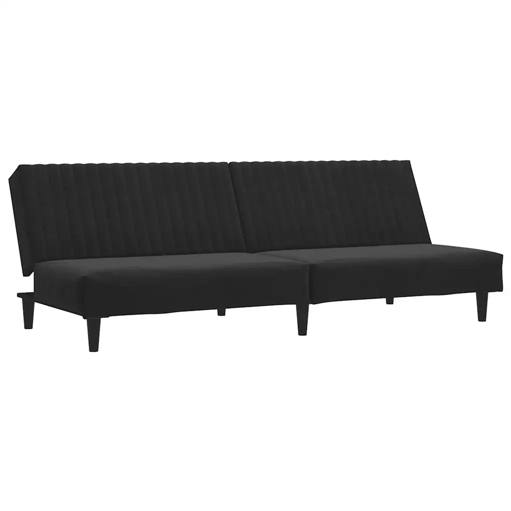 Divano Letto a 2 Posti-Sofa Letto 2 Posti-Daybed Nero in Velluto 321978