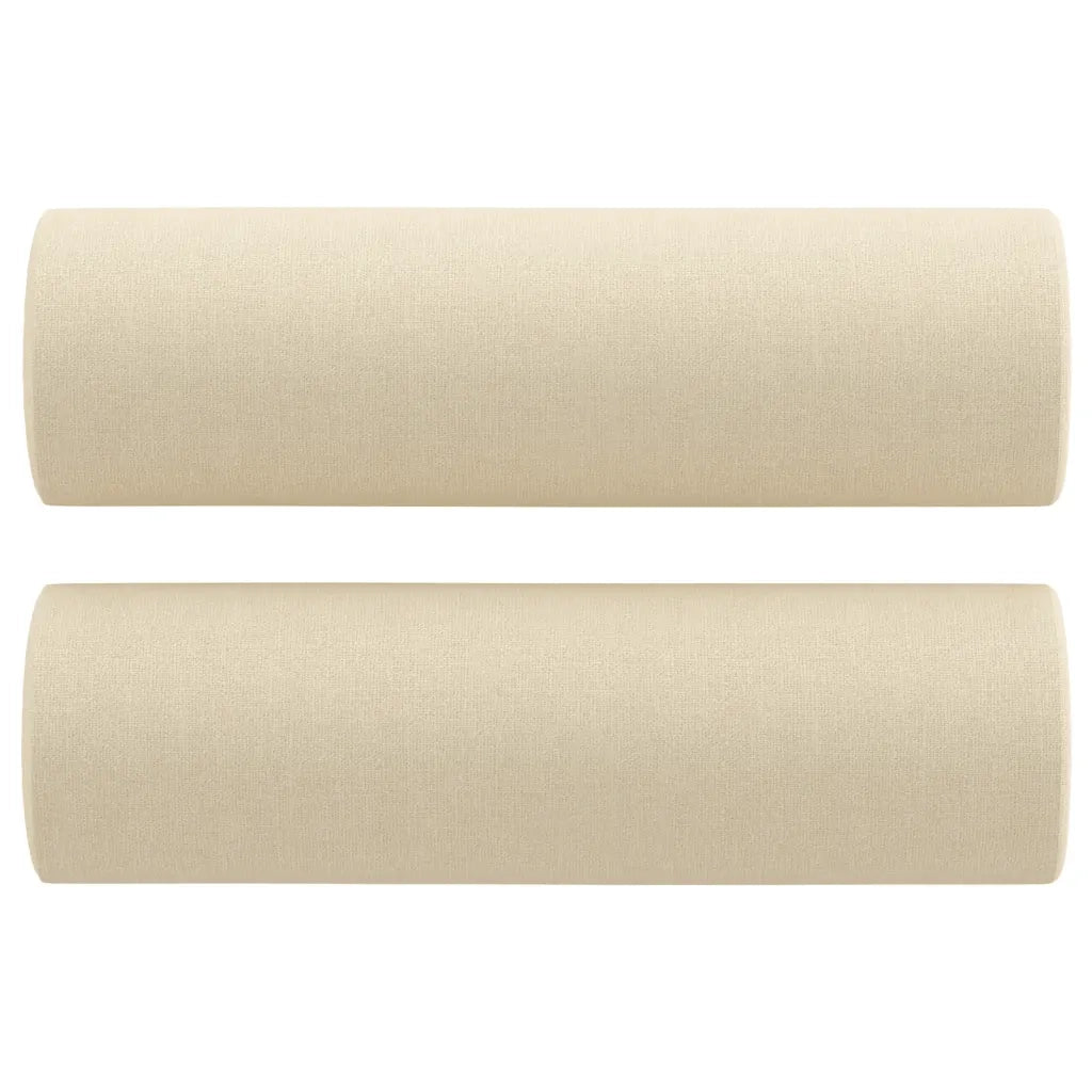 Set Divani 2 pz con Cuscini Crema in Tessuto
