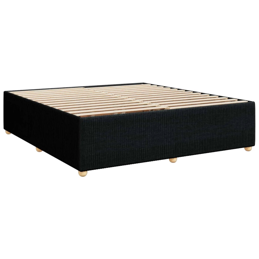 Letto box spring con materasso Nero 180 x 200 cm Tessuto 3454454