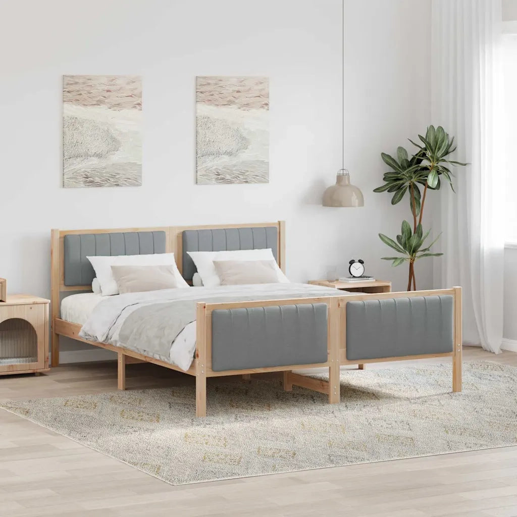 Struttura del Letto Marrone e grigio chiaro 150 x 200 cm