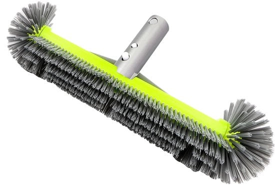 Borsetta per piscina con estremità rotonde - Piscinareinigazione borsetta - Borsetta per piscina per piscine a copertura - Manico robusto in alluminio - Piscinareinigazione rapida - Disegno di setola curvo - Piscinareinigazione rasoio