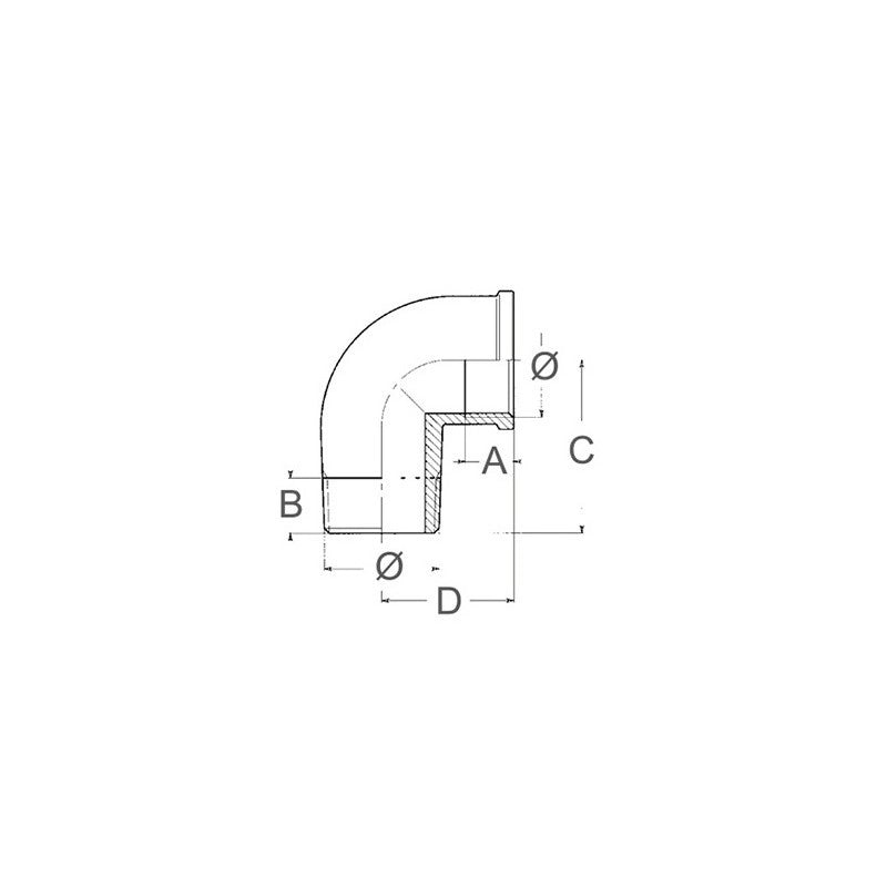 CURVA M-F DA 1/4 BRASS ELBOW 90 2'1/2