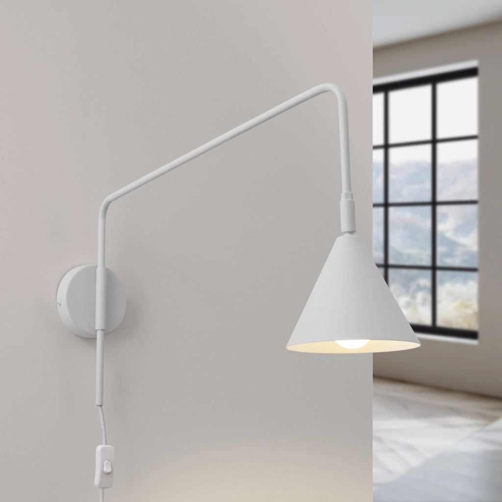 Lampada da parete NOX in acciaio bianco opaco E14 10W LED Design moderno