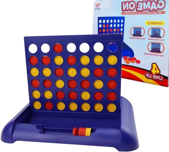 Bordspello di Quattro in Una Riga - Strategico Gioco di Quattro in Una Riga - 22 x 19 x 3,8 cm - Gioco da Tavolo per Famiglie - 3 4 5 6 7 8 anni - Indoor & Outdoor - Gioco per Tutta la Famiglia