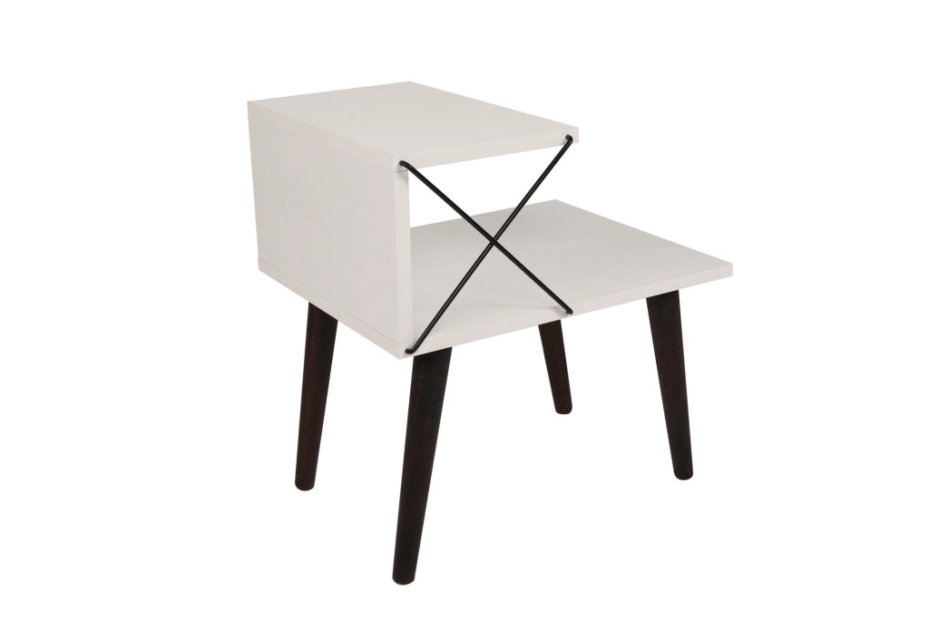 Comodino in legno "Cross" 50 x 40 x 55 cm - Bianco