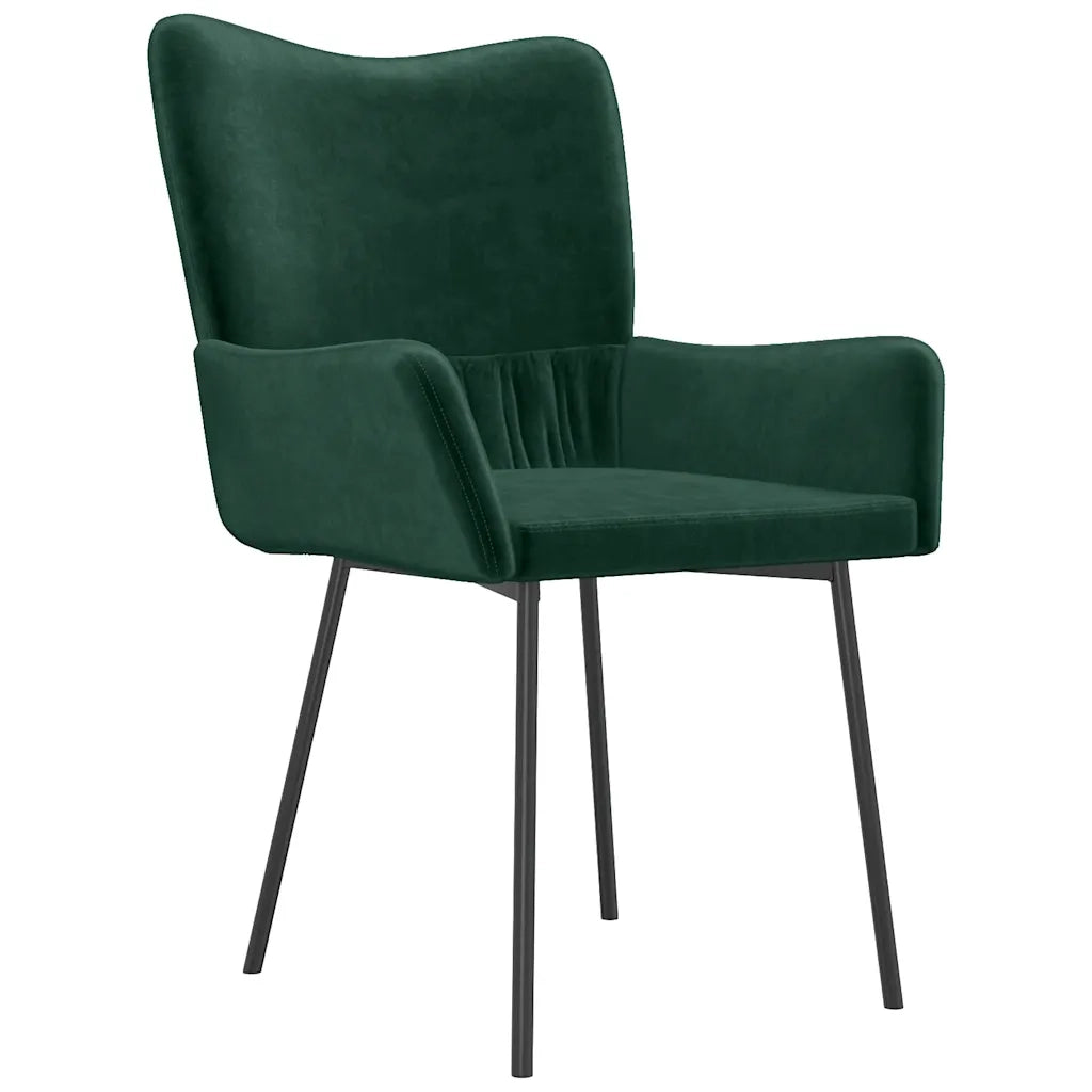 Sedie da Pranzo 2 pz Verde Scuro in Velluto 344800