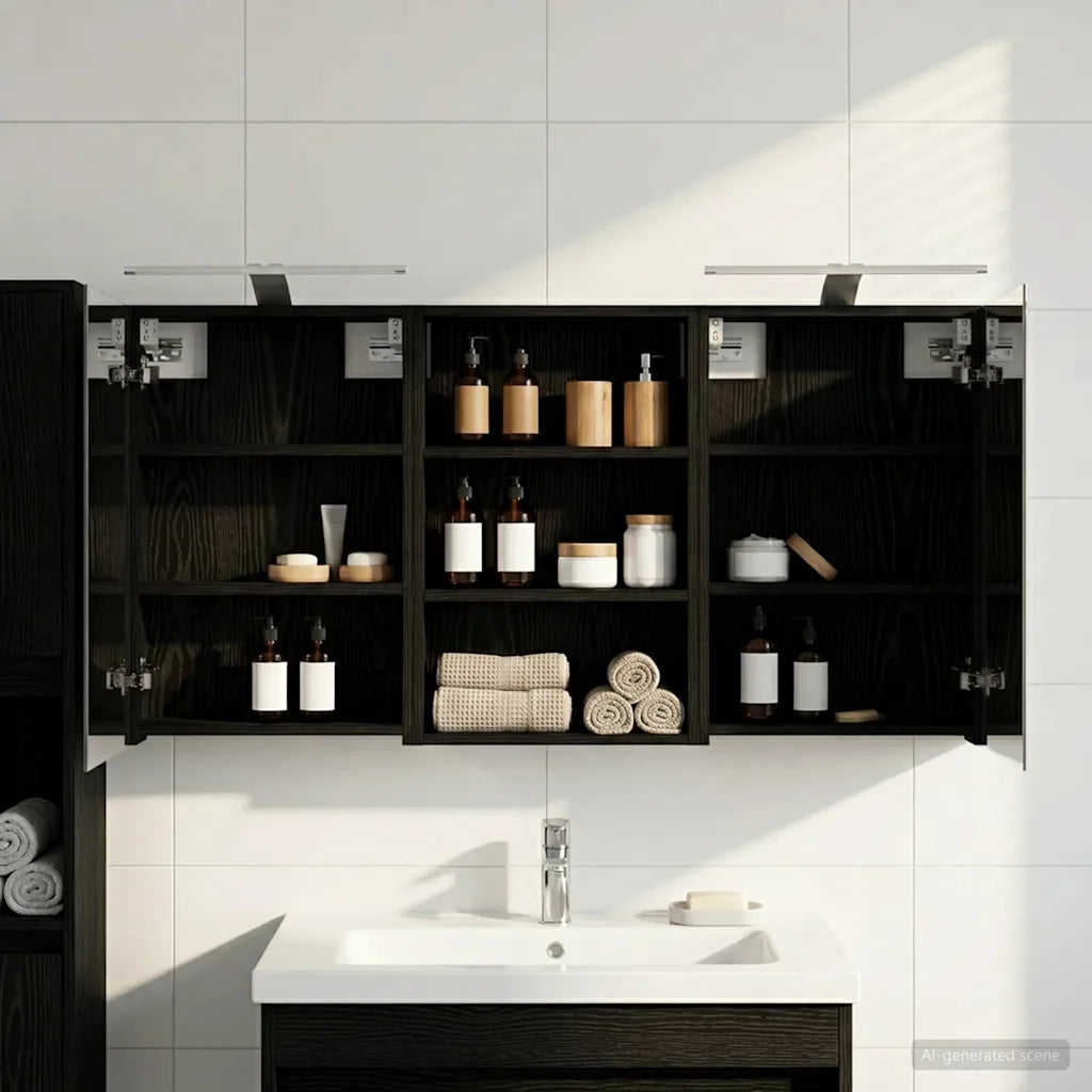 Set di Armadi da Bagno con porta 3 pcs 120 x 10,5 x 60,5 cm 3403737