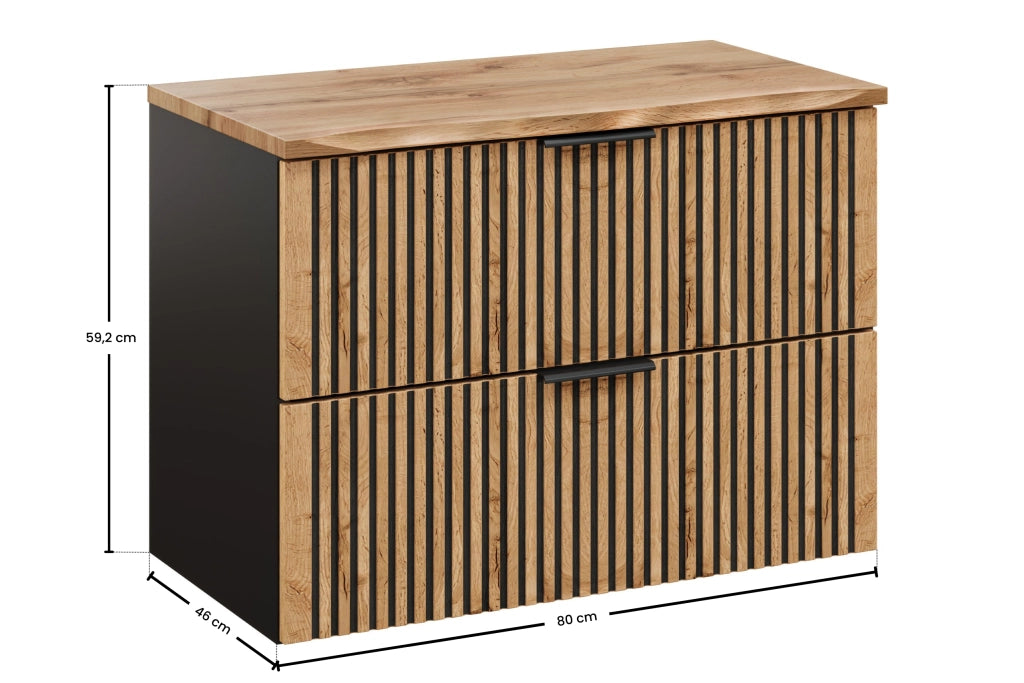 Set mobili bagno 80 cm con piano Xilo 80 x 1401 x 46 cm