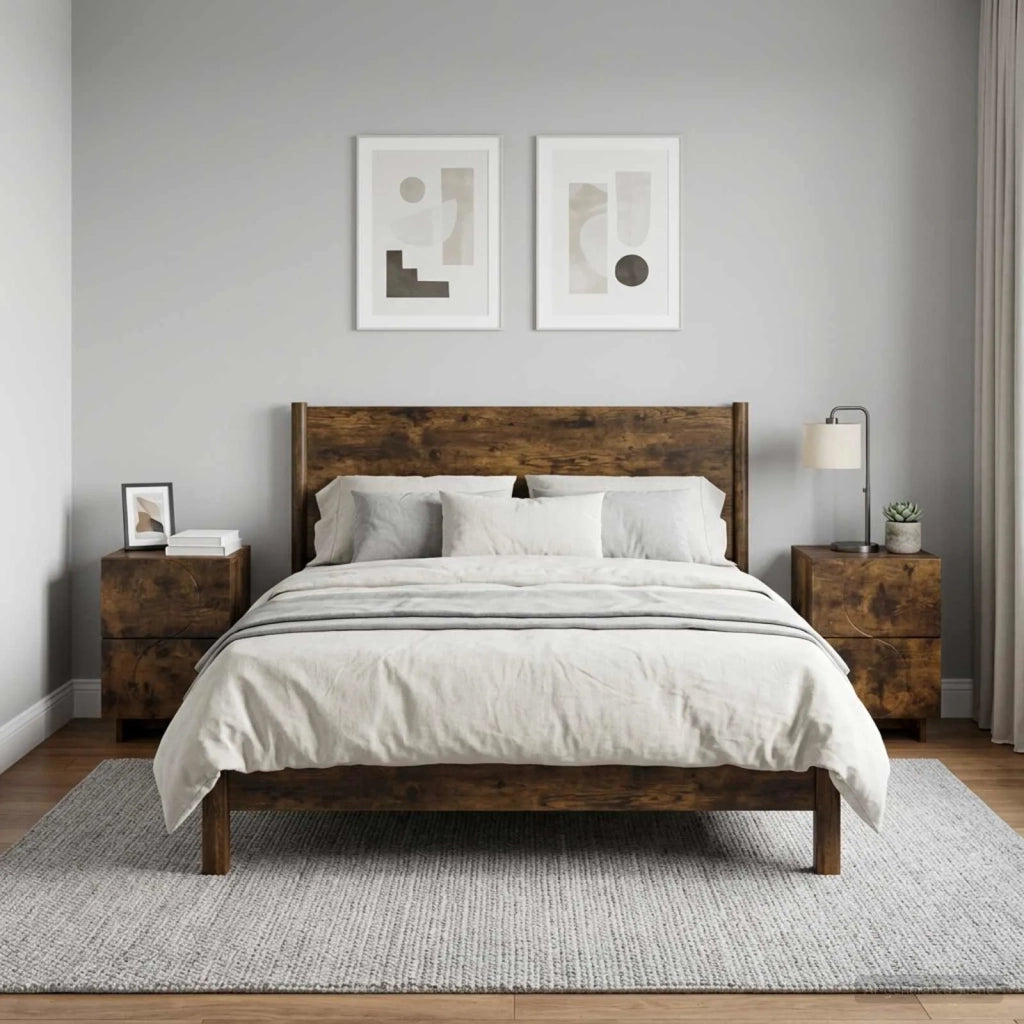 Armadio da Notte 2 pz Rovere Fumo 33,5 x 34,5 x 50 cm 8011398
