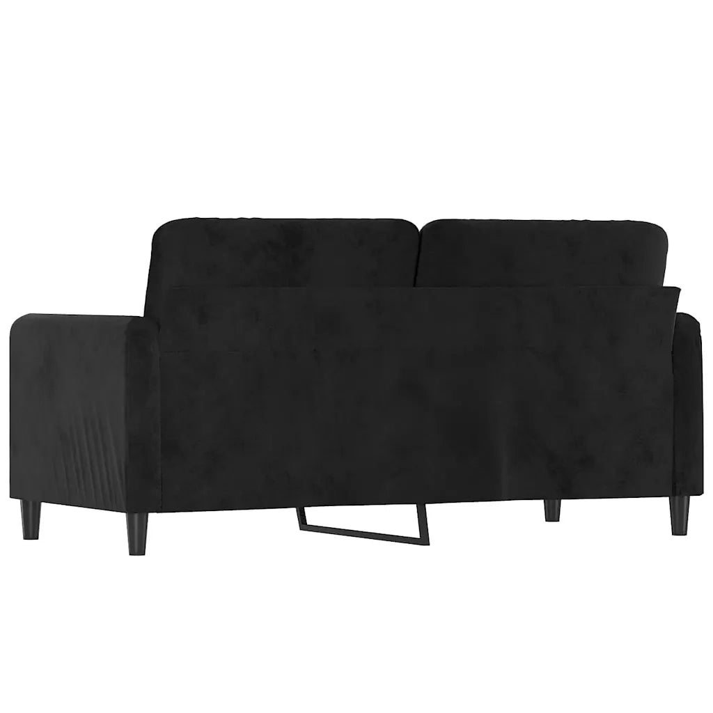Divano a 2 Posti-Sofa 2 Posti Nero 140 cm in Velluto 215751