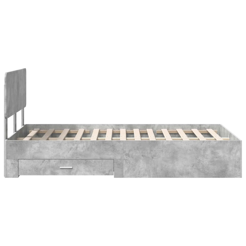 Struttura del letto con testiera Grigio cemento 120 x 190 cm 3412403