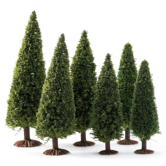 Diorama-boom 6 pezzi - Alberi in miniatura - Alberi di modello - Figure di plastica per diorama - Alberi da giardino per progetti di DIY - Finitura naturale