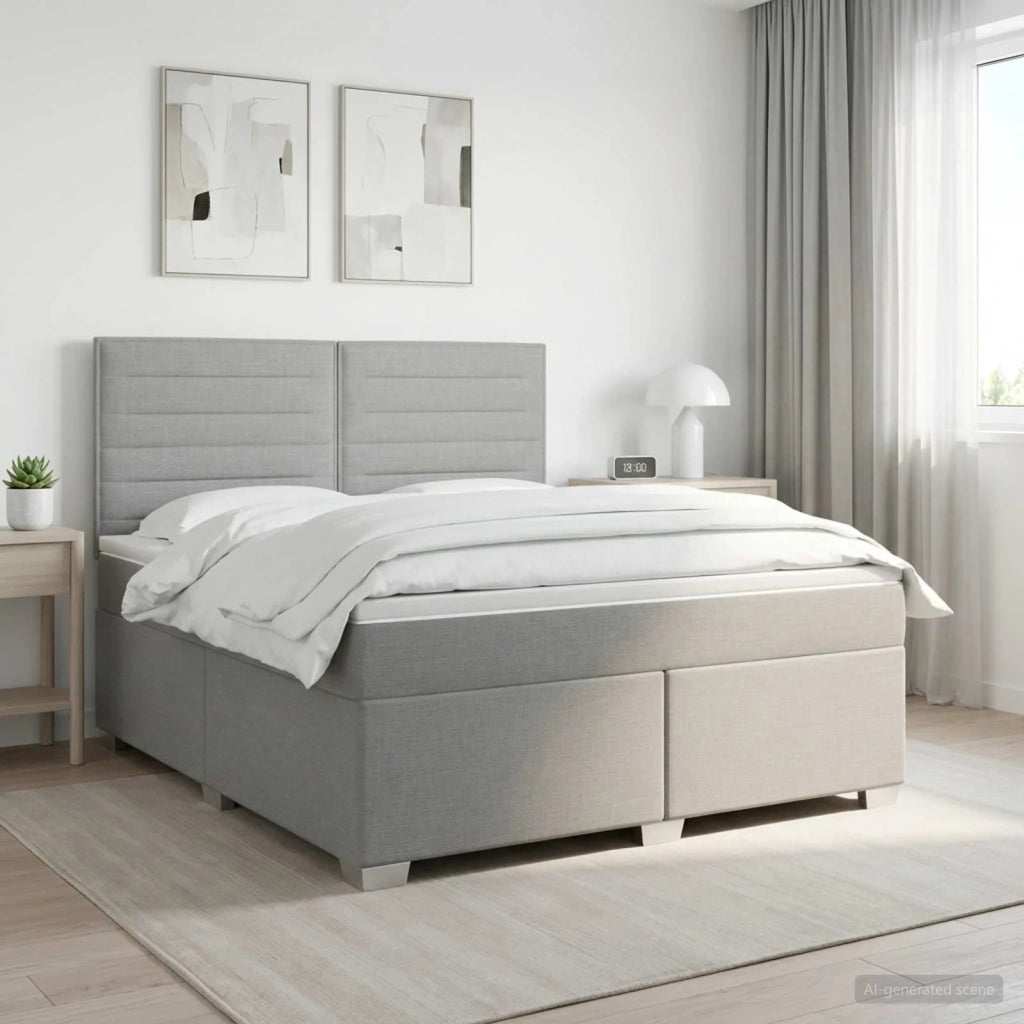 Letto box spring con materasso Grigio Chiaro 140 x 200 cm 3454880