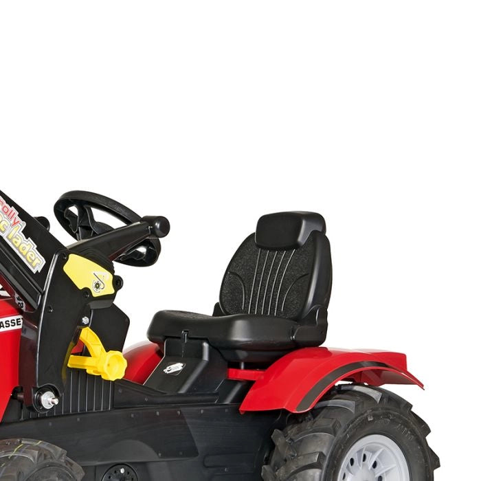 Trattore a pedali per bambini Massey Ferguson con ruspa e ruote gonfiabili