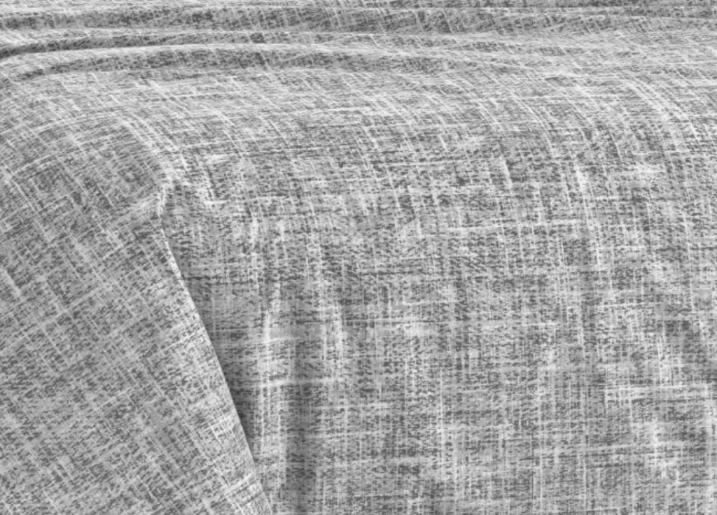Completo Lenzuola Letto 100% Cotone Made In Italy Disegno Canva - Piazza e Mezza - Grigio