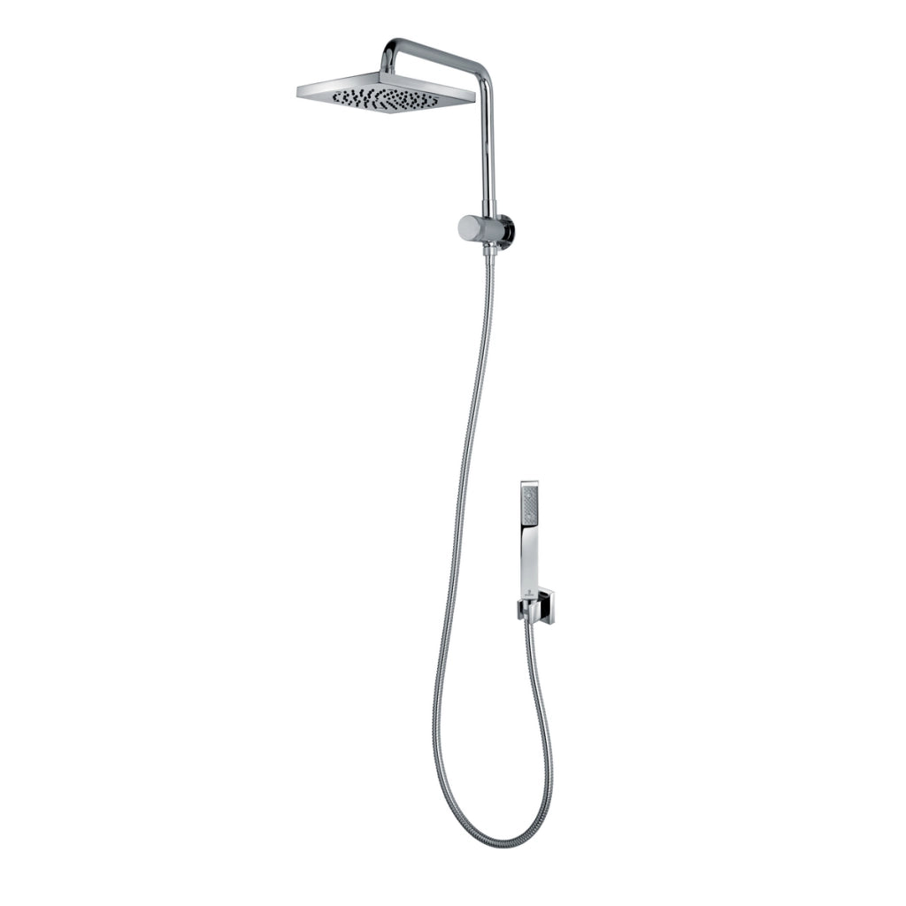 KIT BRACCIO DOCCIA CON SOFFIONE E DOCCETTA CUBE RENOVATION- Cromo- BOSSI- pezzi 1