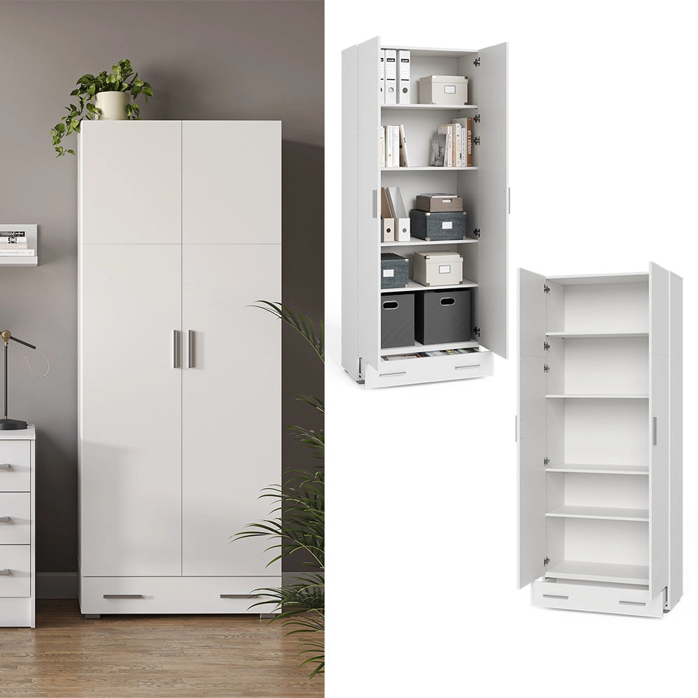 Vicco Scaffale per file Bianco 80 x 182.4 cm con cassetto