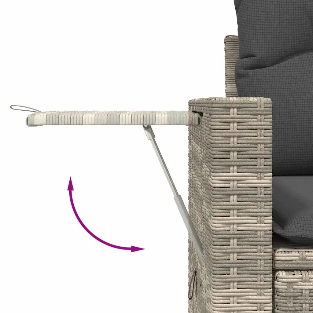 Set Divani da Giardino 7pz con Cuscini Grigio Chiaro Polyrattan 3220241