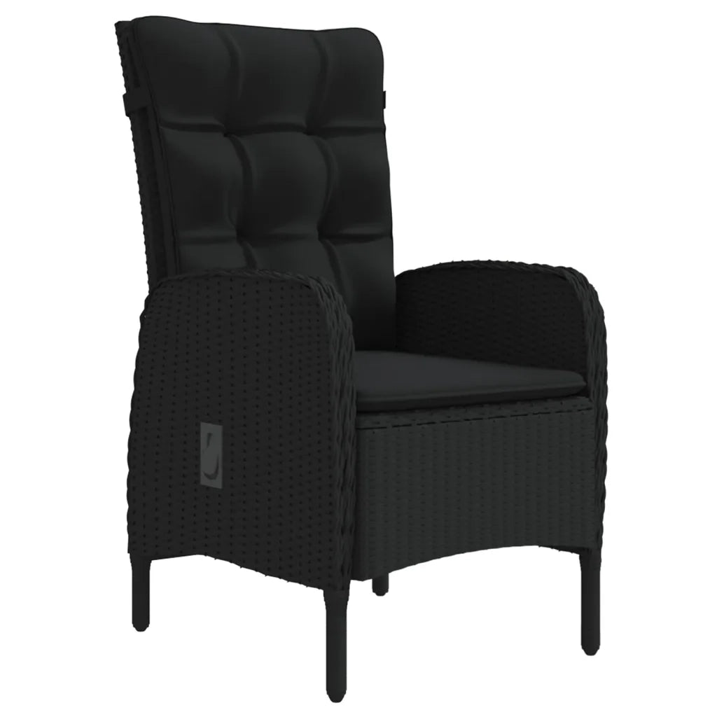 Set da Pranzo da Giardino 5 pz con Cuscini Nero 3099367