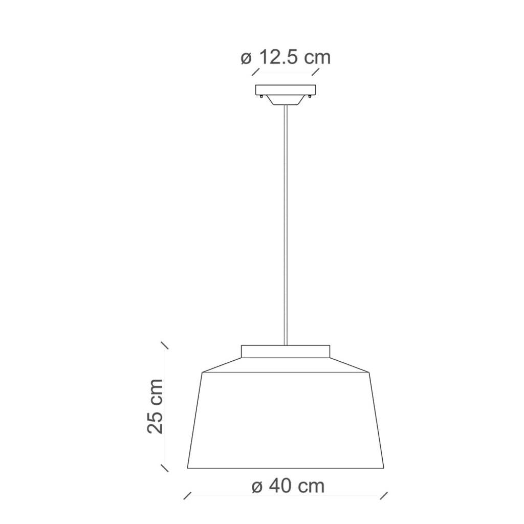 Lampadario Vintage 50&aposS Ferro E Ceramica Bordeoux 1 Luce E27 40Cm
