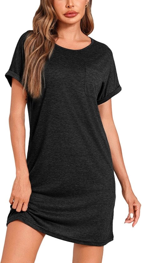 Nachthemd femminile corto con maniche - camicia da notte estiva in cotone