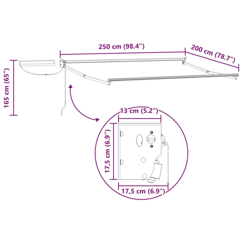 Struttura della tenda elettrica retrattile Bianco 2,5 x 2 m 42024227