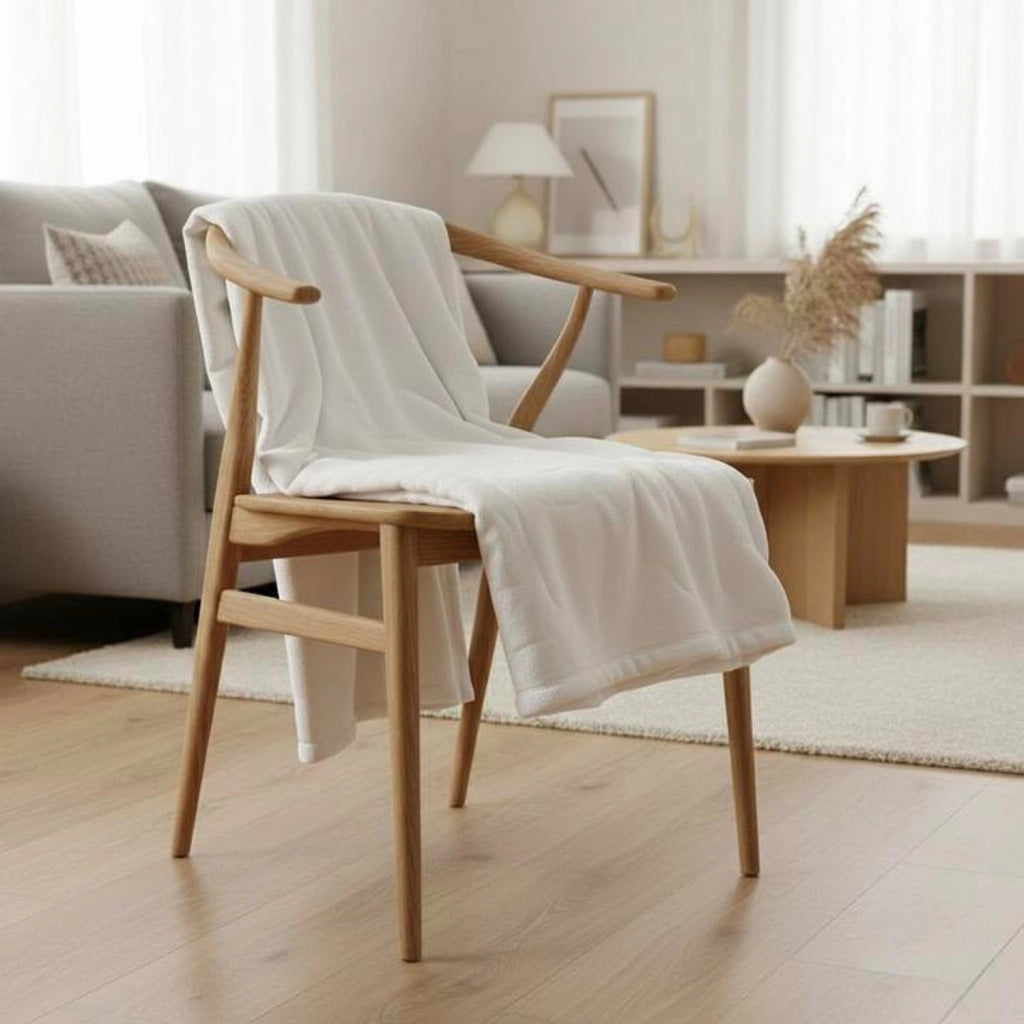 Coperta a quadri bianca 180x200cm FLANBERG