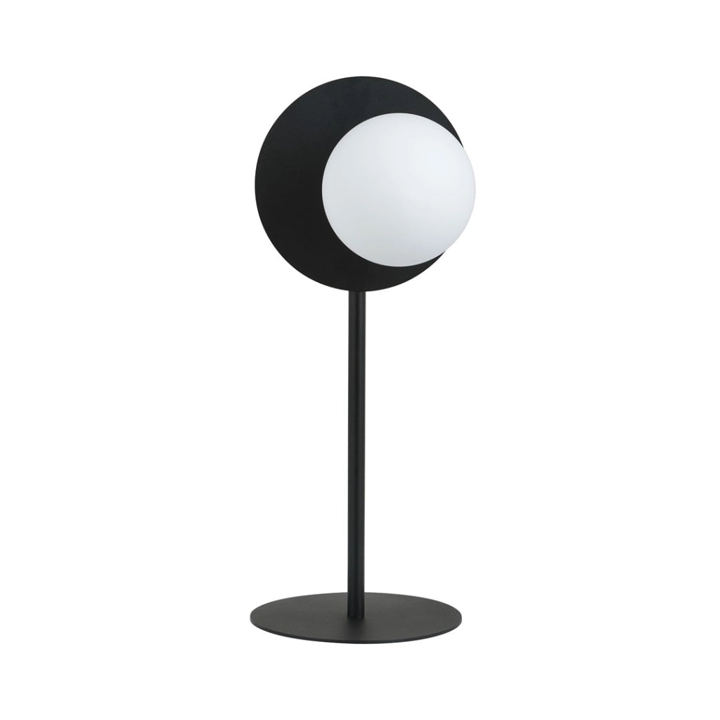 Lampada da tavolo Oslo nera vetro opale E14 Emibig