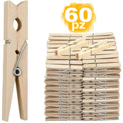 Trade Shop - 60 Mollette Da Bucato In Legno Molletta Panni Per Decorazioni E Fai Da Te -