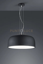 BARON SOSPENSIONE TONDA METALLO NERO CON DIFFUSORE SATINATO D.52 CM 4 LUCI ATTACCO E27
