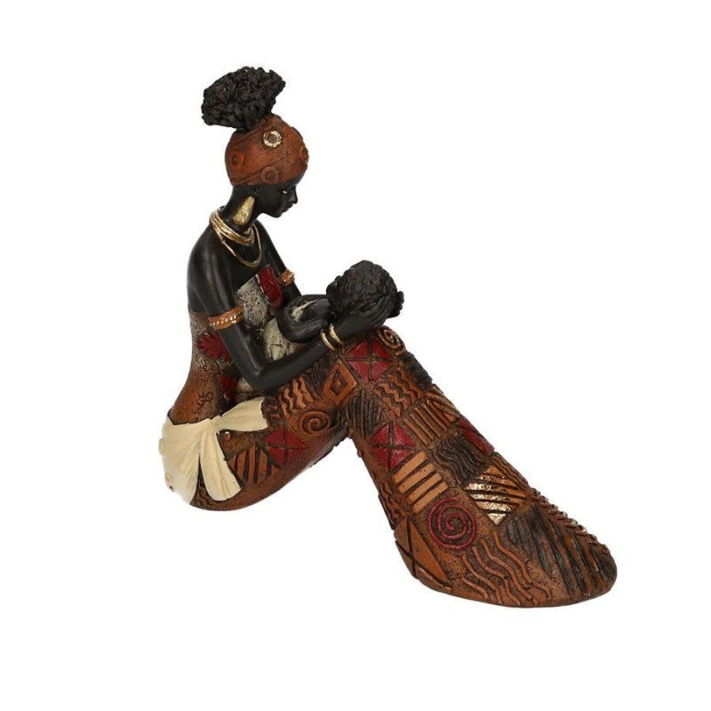 Statua resina donna africana cm 18,5x6h17