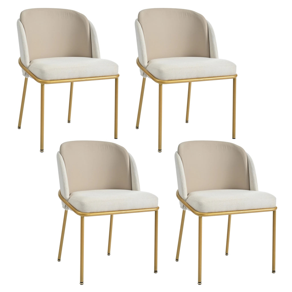 Sedia moderna 4 pezzi - Zephmum - Regolabile, gambe inclinate, beige