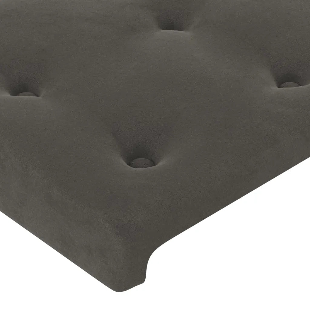 Testiera | Testata ad Orecchio Grigio Scuro 203x16x78/88 cm in Velluto