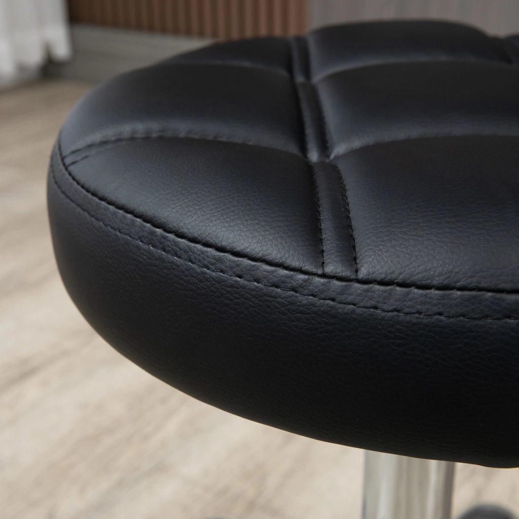 Sgabello Girevole Regolabile in Altezza ¨C Minimal ¨C Nero, Pelle, 48-63 cm