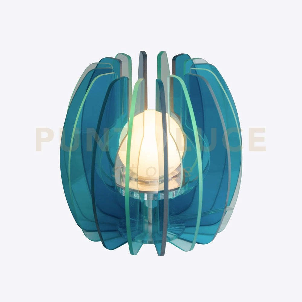 LAMPADA PICCOLA IRIDE IN CRISTALLO ACRILICO 1 LUCE ATTACCO E14 BLU