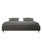 Letto contenitore imbottito 180x190 microfibra grigio Azelia