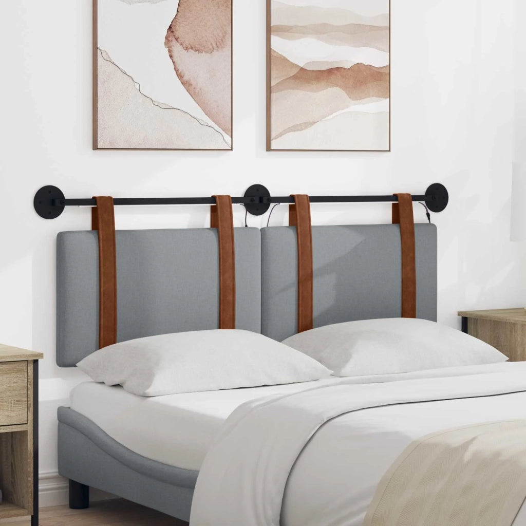 Testiera | Testata sospesa Con luce LED Grigio Chiaro PU Antico