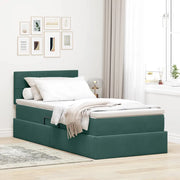Letto con Contenitore Verde Scuro 100 x 200 cm Velluto