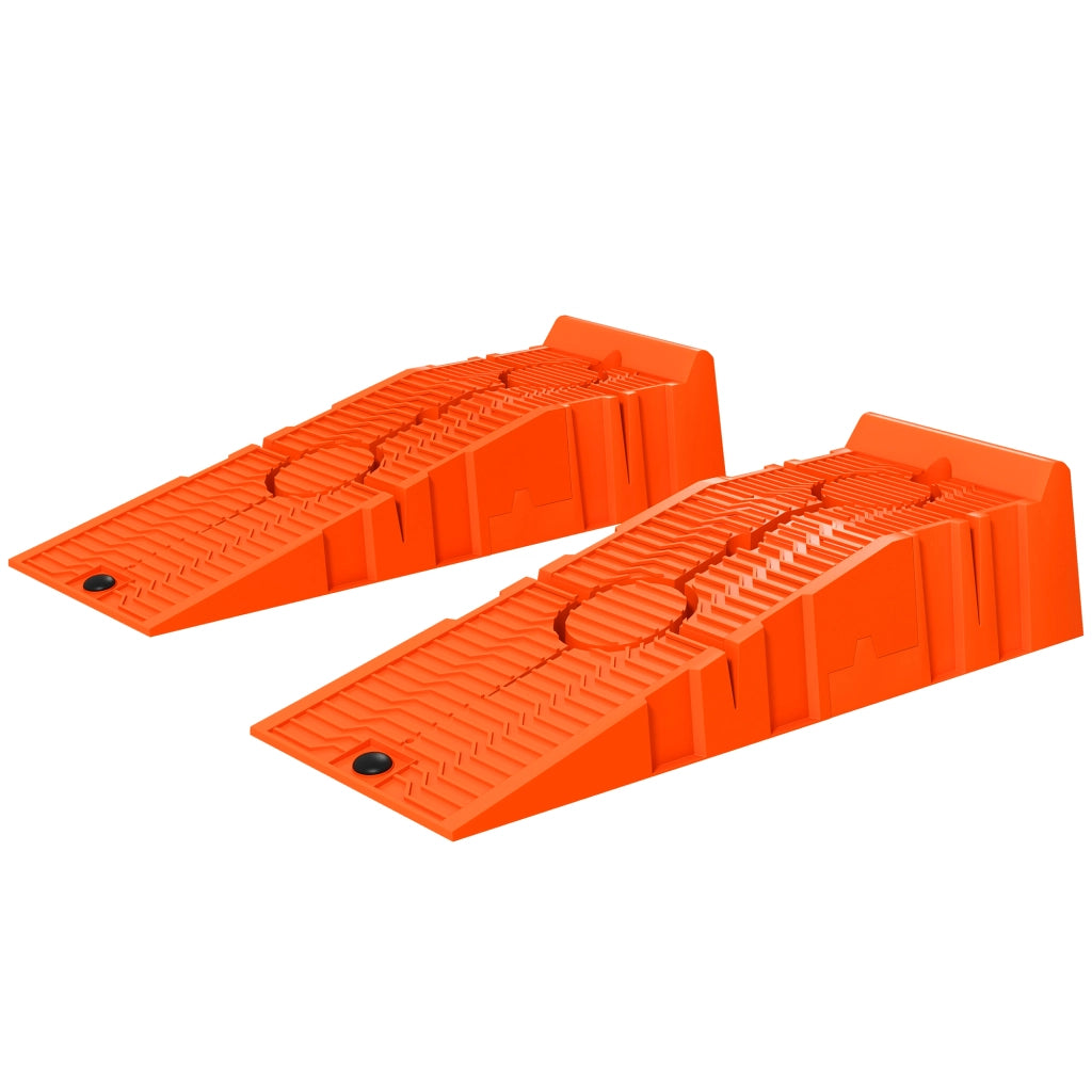 Set 2 Rampe per Auto in Plastica con Carico Massimo 5 Tonnellate, 91x30x21 cm, Arancione