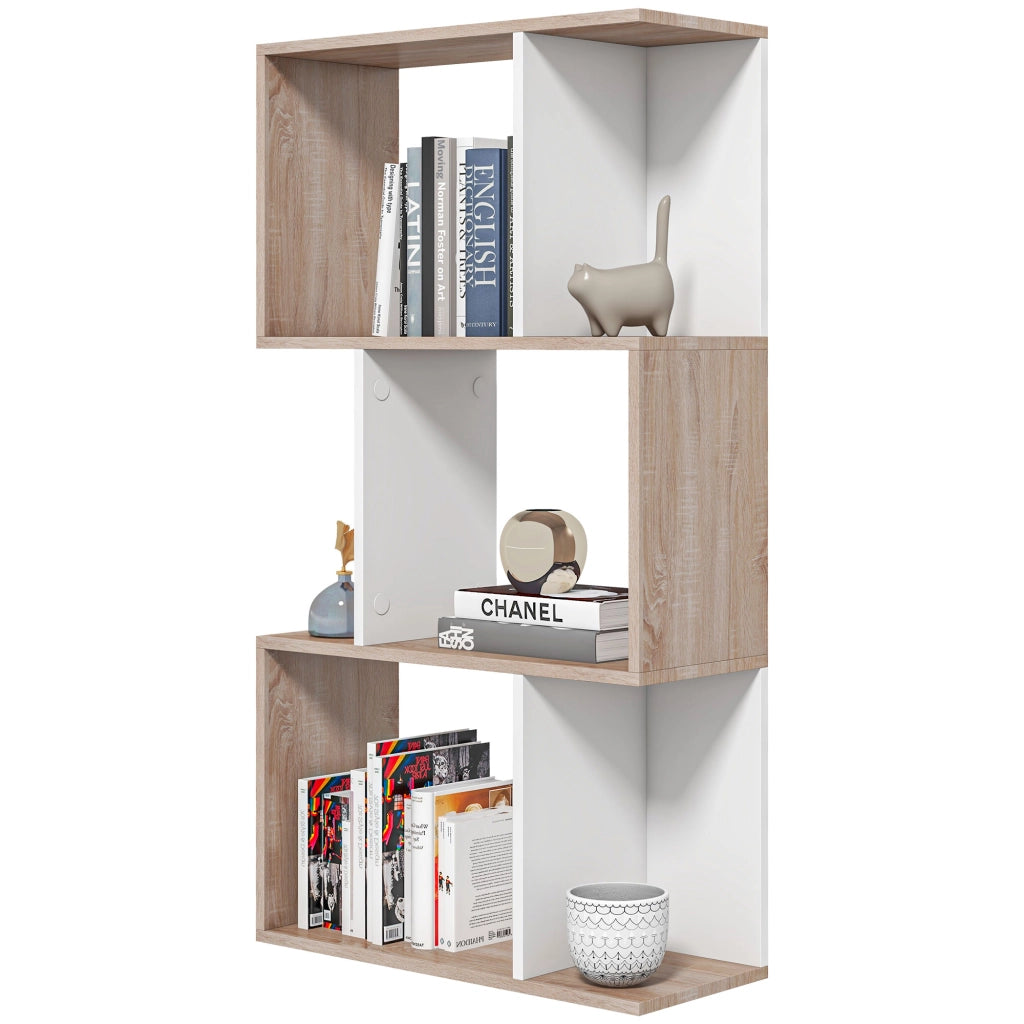 Libreria Moderna Legno 3 Ripiani ¨C zephmum ¨C 60x24x111.4cm