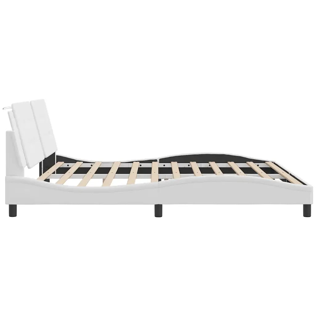 Giroletto senza Materasso Zadar Bianco 200x200 cm in Similpelle