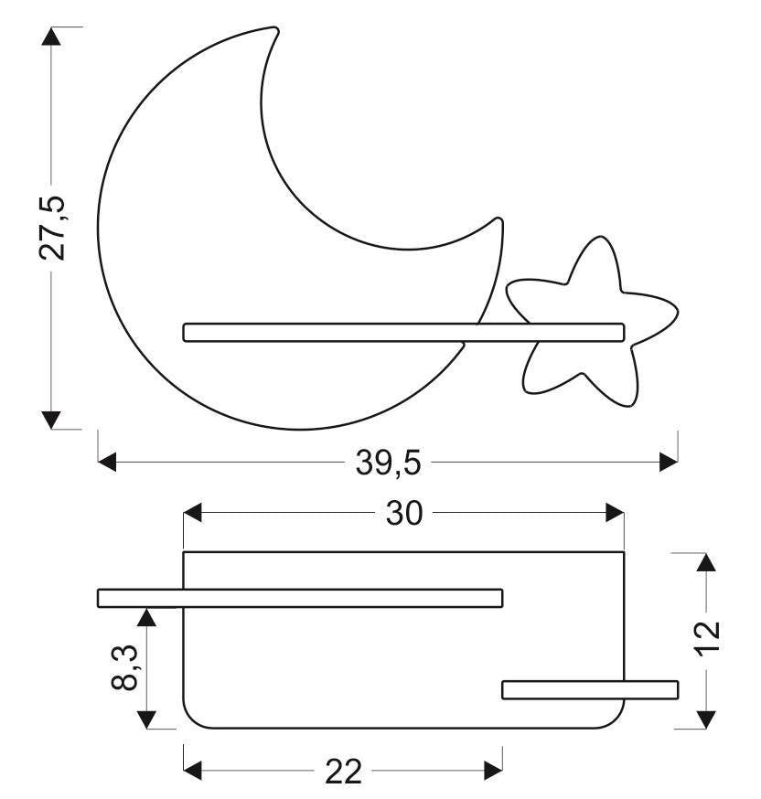 Candellux MOON applique LED 5W 4000K legno grigio